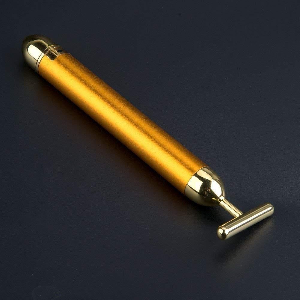 24K Gold Energy Bar Electric Vibrating Facial Massage Roller